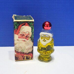 Vintage Avon Jolly Santa Topaz Cologne in Box